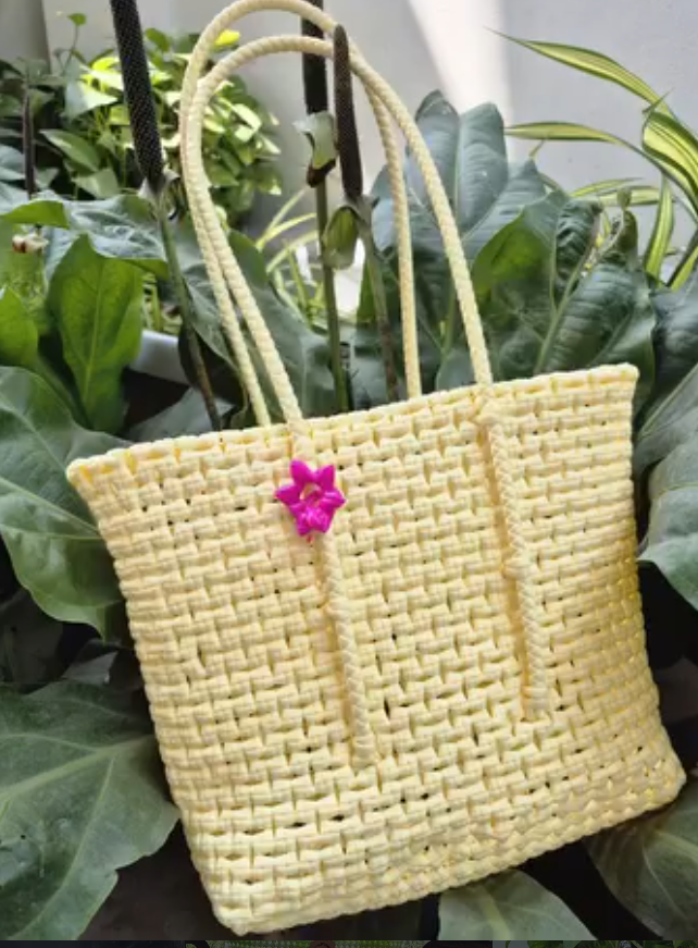 Ivory Woven Tote