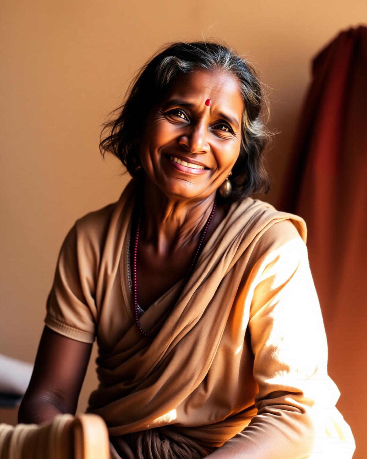 Portrait of a woman artisan at her workspace