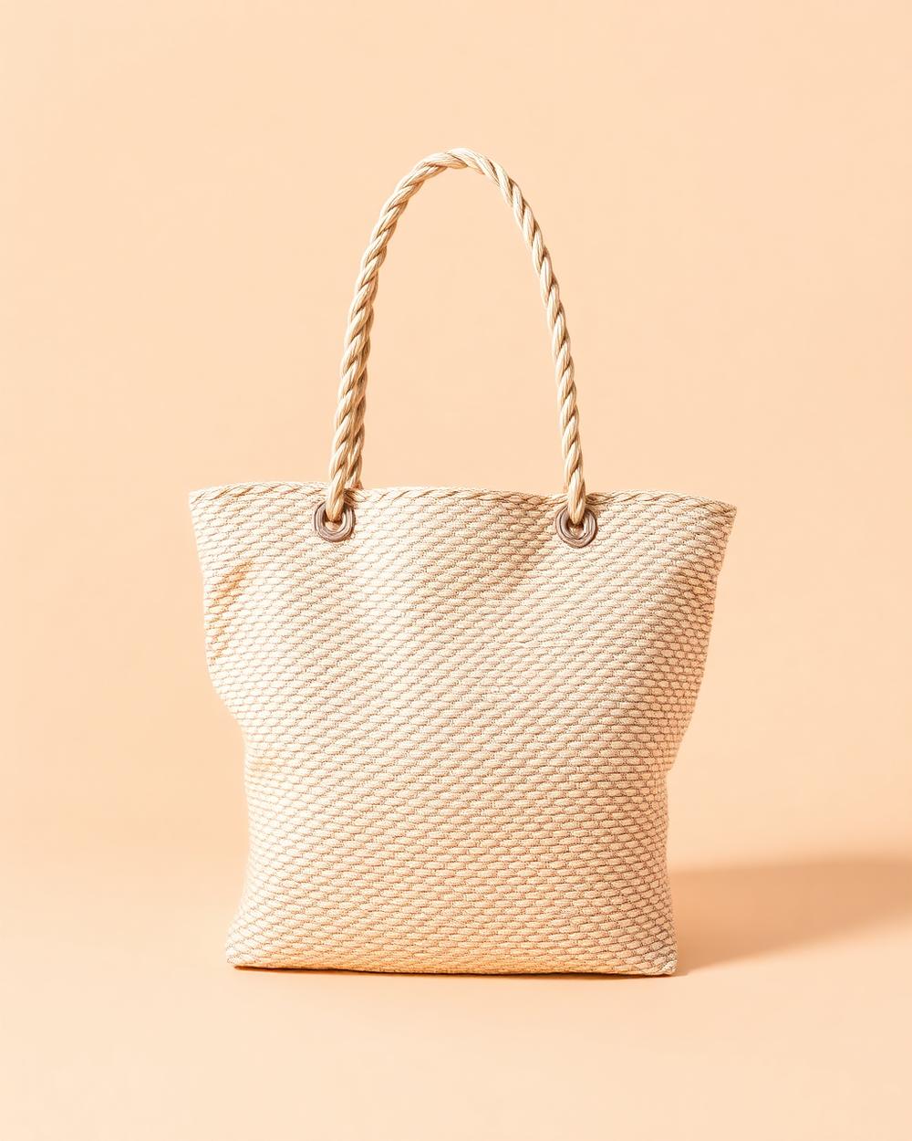 Cream Structured Tote